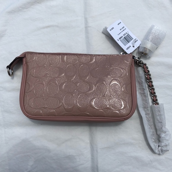 COACH Blush Logo Wristlet with Chain, Purse Clutch - Picture 6 of 8